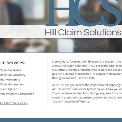 Hill Claim Solutions Website