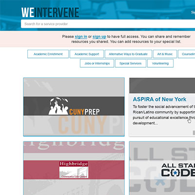 We Intervene Homepage